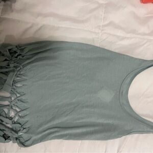 Marshalls Green Cut Out Tie Front Tank Top
